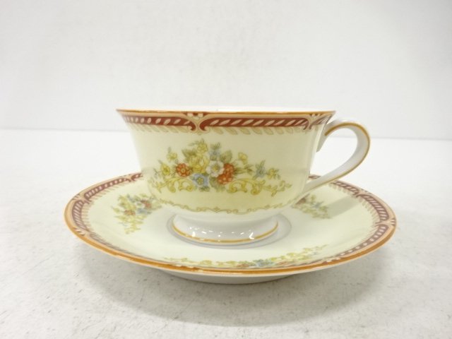  Noritake　ノリタケ　フラワー　ティーカップ＆ソーサーペア　洋食器